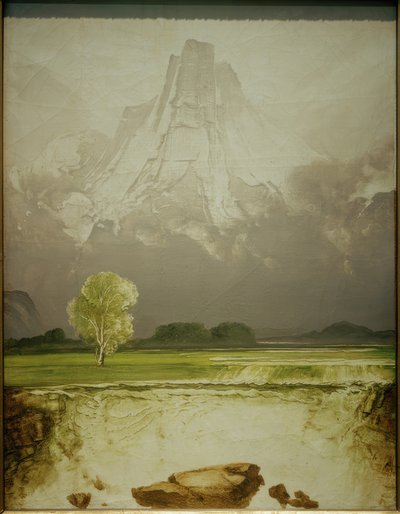 Der Berg Stetind mit einer Birke tekijältä Peder Balke