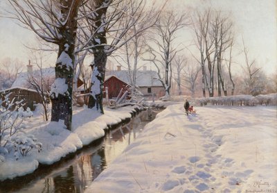 Metsäinen talvimaisema tekijältä Peder Monsted