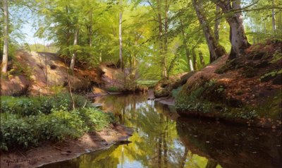 P.Mönsted, Aurinkoinen päivä metsäpurolla tekijältä Peder Monsted