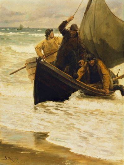 Kalastaja palaa kotiin, Skagen, 1885 tekijältä Peder Severin Krøyer