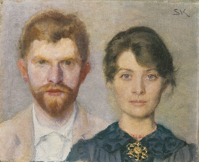 Kaksoismuotokuva Mariasta ja P.S. Krøyer. Pariskunta on kuvannut toisiaan tekijältä Peder Severin Krøyer