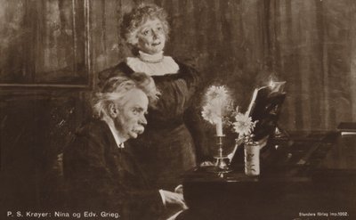 Edvard ja Nina Grieg pianon ääressä tekijältä Peder Severin Krøyer