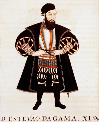 Estevao Da Gama (n. 1505-1576), miniatyyri Brieve Tratadosta tai Epilogo dos Vizos-Reys de Indiasta tekijältä Pedro Barretto de Resende