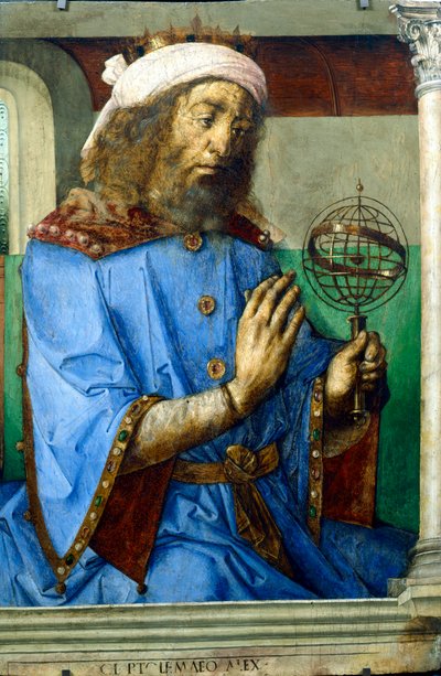 Ptolemaios, Aleksandrian kreikkalainen tähtitieteilijä ja maantieteilijä, 1400-luvun loppu tekijältä Pedro Berruguete