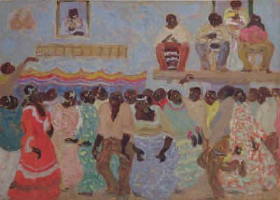 Black Dance (öljy kortille) tekijältä Pedro Figari