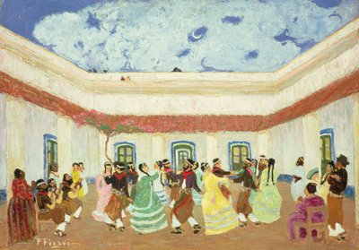 Patio (öljy laivalla) tekijältä Pedro Figari
