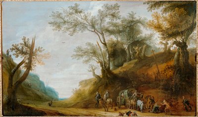 Rosvojen hyökkäys postivaunuun (öljy kankaalle) tekijältä Peeter Snayers