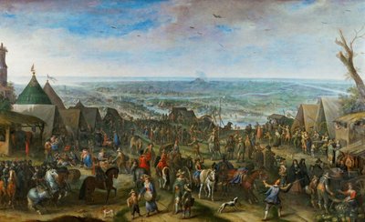 Sotilaat leirillä (kupari) tekijältä Peeter Snayers