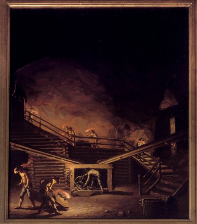 Falunin kuparikaivos Ruotsissa 1700-luvulla Per Hillestromin maalaus (1732-1816) 1700-luvun Tukholma. kansallismuseo tekijältä Pehr Hilleström