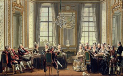 Keskustelu Drottningholmin linnassa 1779 tekijältä Pehr Hilleström
