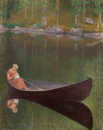Nainen veneessä, 1924. tekijältä Pekka Halonen