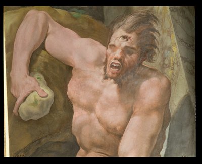 Odysseia, Polyphemuksen yksityiskohta, 1554-56 tekijältä Pellegrino Tibaldi