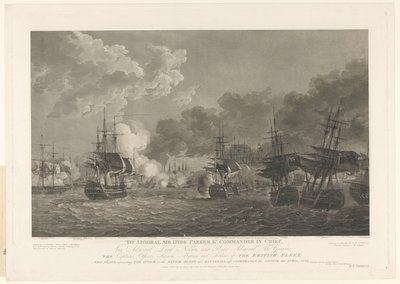 Näkymä Kööpenhaminan meritaistelusta 1801 tekijältä Peltro William Tomkins