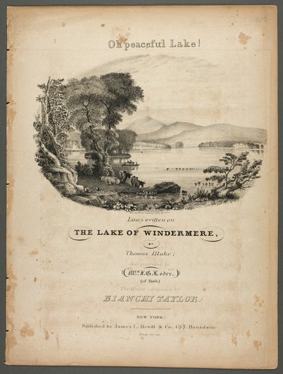 Voi rauhallinen järvi! Windermere-järvellä kirjoitetut rivit tekijältä Pendleton