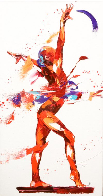 Gymnast Four, 2010 (öljy kankaalle) tekijältä Penny Warden