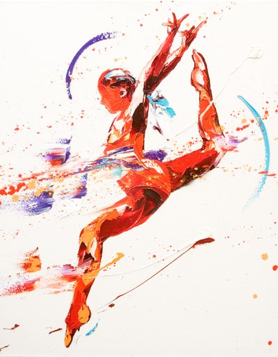 Gymnast Two, 2010 (öljy kankaalle) tekijältä Penny Warden