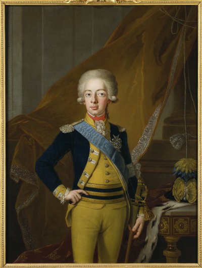 Gustave IV Adolphe de Suede - Muotokuva Kustaa IV Adolfista Ruotsista (1778-1837), Krafft, Per, vanhempi (1724-1793). Öljy kankaalle tekijältä Per Krafft