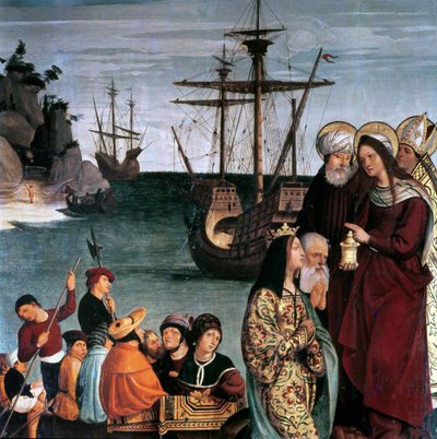 Maria Magdaleena astuu laivaan, Pyhän Magdalenan alttaritaulusta tekijältä Pera Matas