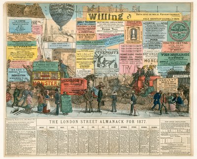 The London Almanack vuodelta 1877 tekijältä Percy Cruikshank