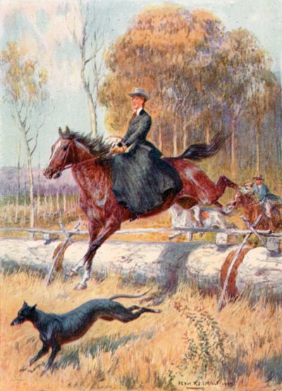 Kengurun metsästys (väri litho) tekijältä Percy F.S. (after) Spence