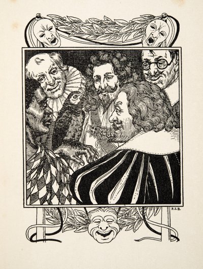 Keskusteleva papukaija, sarjasta Sata anekdoottia eläimiä, pub. 1924 (kaiverrus) tekijältä Percy J. Billingshurst