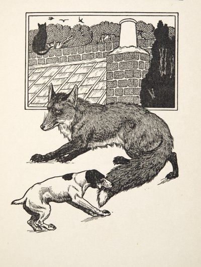 Fox Chasing, sarjasta A Hundred Anekdootes of Animals, pub. 1924 tekijältä Percy J. Billingshurst