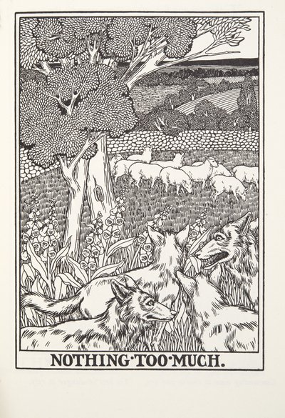 Nothing Too Much, Fontaine Fables, pub. 1905 (kaiverrus) tekijältä Percy J. Billingshurst