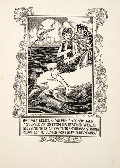Delfiini, kirjasta A Hundred Anecdotes of Animals, pub. 1924 tekijältä Percy J. Billingshurst