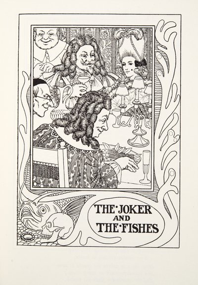 The Joker and the Fishes, Fontaine Fables, pub. 1905 (kaiverrus) tekijältä Percy J. Billingshurst