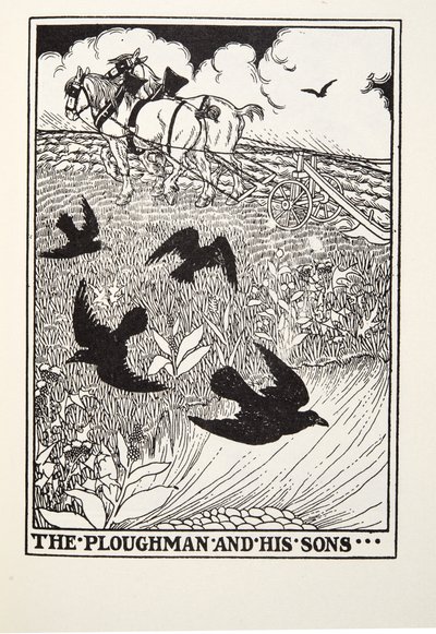The Ploughman and his Sons, Fontaine Fables, pub. 1905 tekijältä Percy J. Billingshurst