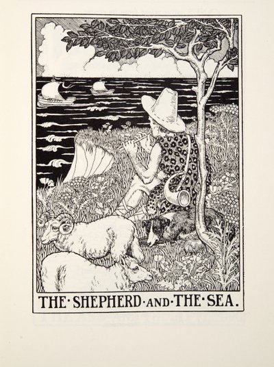 The Shepherd and The Sea, Fontaine Fables, pub. 1905 tekijältä Percy J. Billingshurst