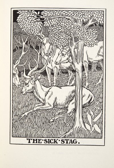 Sairas hirvi, Fontainen saduista, pub. 1905 tekijältä Percy J. Billingshurst