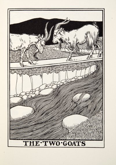 Kaksi vuohta, Fontainen saduista, pub. 1905 tekijältä Percy J. Billingshurst