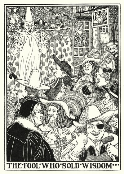 Fables of La Fontaine: Hullu, joka myi viisautta (litho) tekijältä Percy James Billinghurst