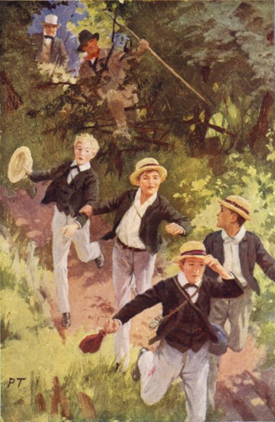Takaajat saavat heistä hirveästi (väri litho) tekijältä Percy Tarrant