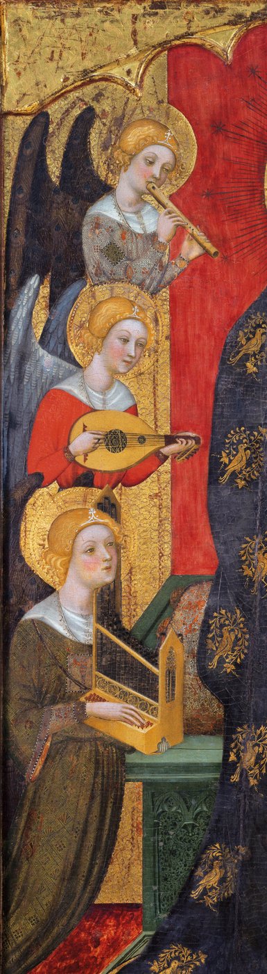 Madonna enkelien kanssa soittamassa musiikkia, noin 1380 tekijältä Pere Serra