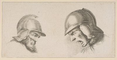 Kaksi vanhojen sotilaiden päätä, vuoden 1641 jälkeen. tekijältä Peregrine Lovell