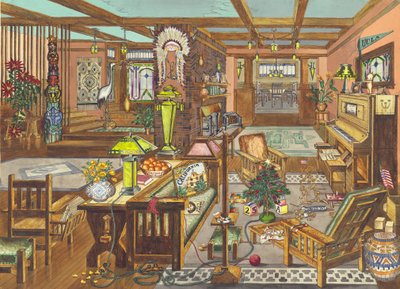 California Mission Style Interior, 1946. tekijältä Perkins Harnly