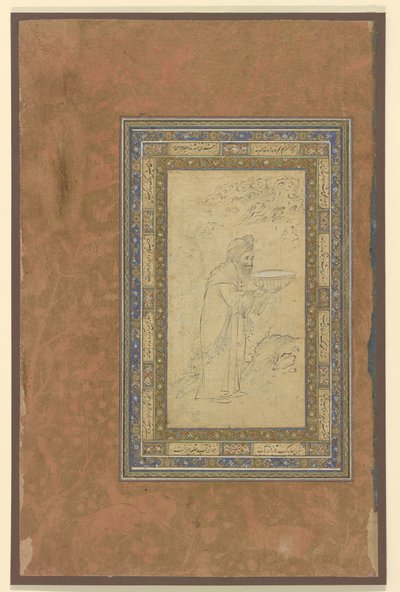 Vanha mies kantaa kulhoa, n. 1610-15 tekijältä Persian School