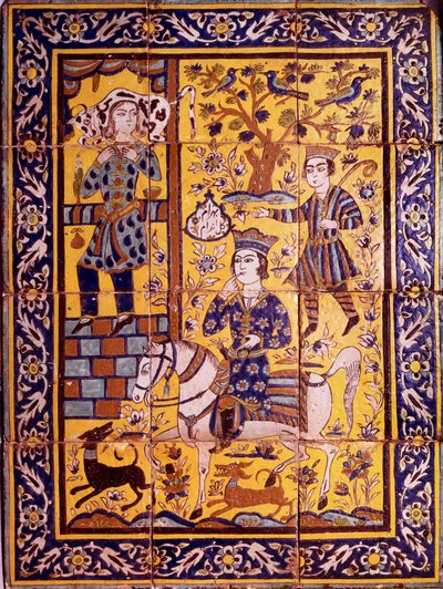Gulendam saa anteeksi kömpelön huomautuksen, jonka hän teki Vahram V Gourille (Iltahelokki) (tai Bahram Gurille tai Gorille), Persian sassanidien kuninkaalle, kantaen härkää olkapäällään Mosaiikkipinnoitelevy, joka edustaa "Shahnamehin" jaksoa. (Shah Nama, tekijältä Persian School