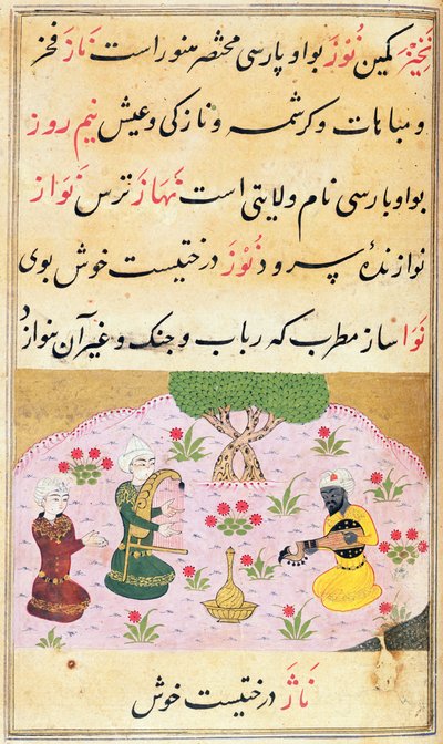 Or.3299 f.279 Muusikot soittavat sävelmää (nava) tekijältä Persian School