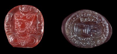 Persialainen taide: Kavadh I:n (tai Qobad, Kobad, Kabad) (488-496 jKr) kamee toisen Persian valtakunnan kuninkaan ja Sassanidikauden akaattileima. 5. tai 6. vuosisadalla jKr. Paris, B.N. tekijältä Persian School