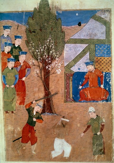 Tšaghtai-kaanin (1227-1242) edustaja hänen valtaistuimellaan, hän on Tšingis-kaanin poika, persialainen miniatyyri, joka on otettu historioitsija Rashid al-dinin (al din) "Jami al-tawarikhista" (Jami al-tawarikh) tai "universaalista historiasta". ) (1247-1 tekijältä Persian School