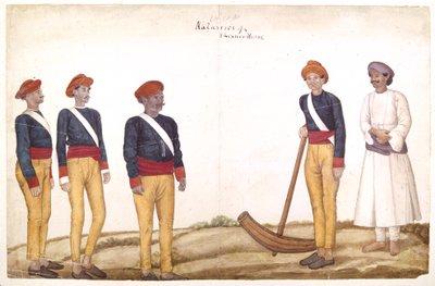 Telttajärjestäjä, n. 1820-30 (akvarelli paperille) tekijältä Persian School