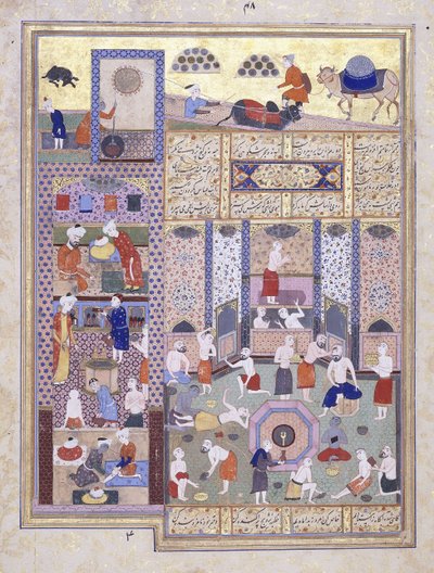 Kalifi Harun al-Rashid kylpylässä, n. 1584-5 tekijältä Persian School