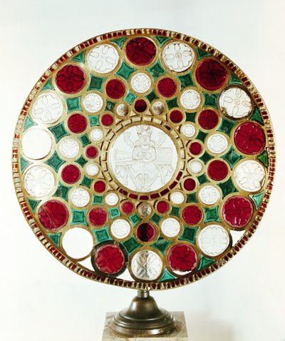 Salomon kuppi, jossa on kuninkaan kohokuva, Sassanian aika (226-651) (kulta, vuorikristalli, granaatti ja vihreä lasi) tekijältä Persian School