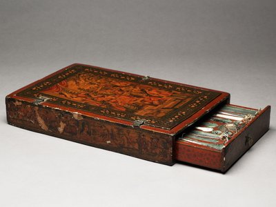 Työkalusarja, joka kuvaa pyhää perhettä, n. 1830 (sekoitettu media) tekijältä Persian School