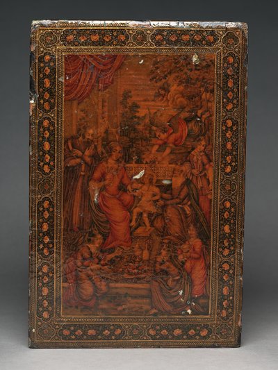 Työkalusarja, joka kuvaa pyhää perhettä, n. 1830 (sekoitettu media) tekijältä Persian School