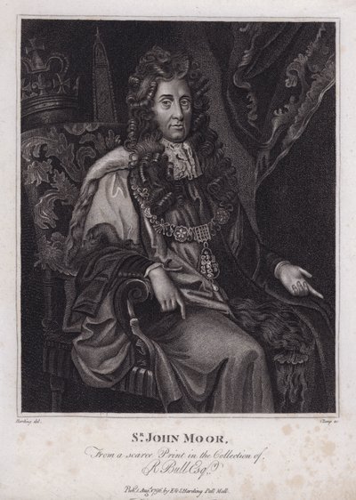 Sir John Moore, englantilainen poliitikko, kansanedustaja ja Lontoon pormestari (kaiverrus) tekijältä Peter (after) Lely