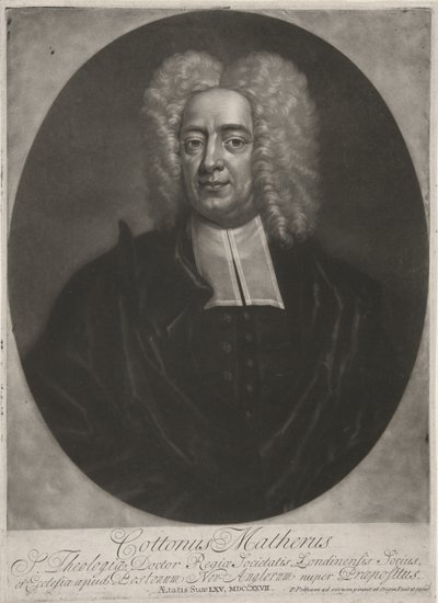 Cotton Mather, pubi. 1728 (kaiverrus) tekijältä Peter (after) Pelham